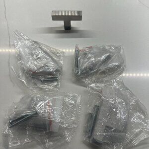 Modern Silver Cabinet Knobs with Screws Set of Four New in Package